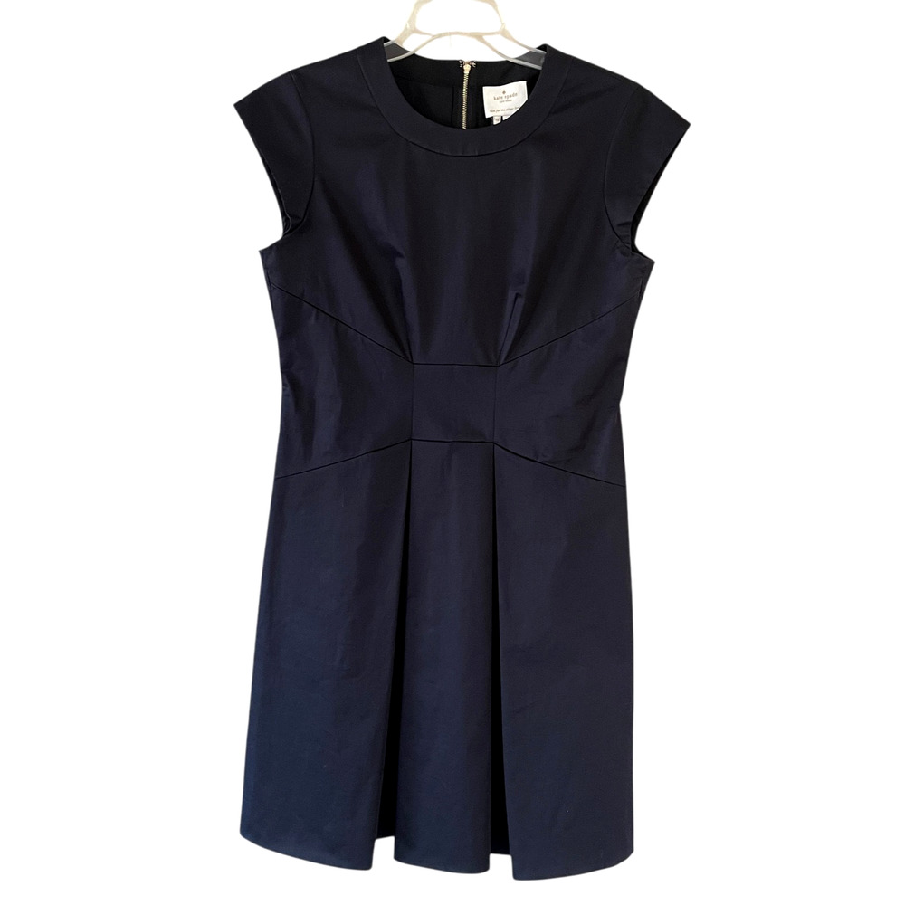 KATE SPADE Look For The Silver Lining Womens Size 14 Black Cap Sleeve Midi Dress